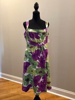 London Style Purple and Green Dress